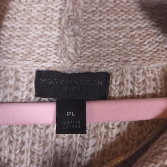 Worthington petite short sleeve knit cowl neck sweater size large - Picture 9 of 16